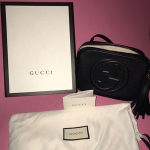 Authentic Gucci soho disco crossbody bag in black